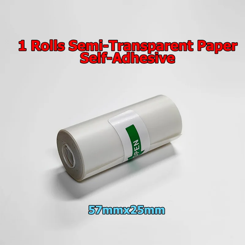 1Rolls Transparent Photo Paper Thermal Print Instant HD Mini Portable Printer Self-Adhesive Paper