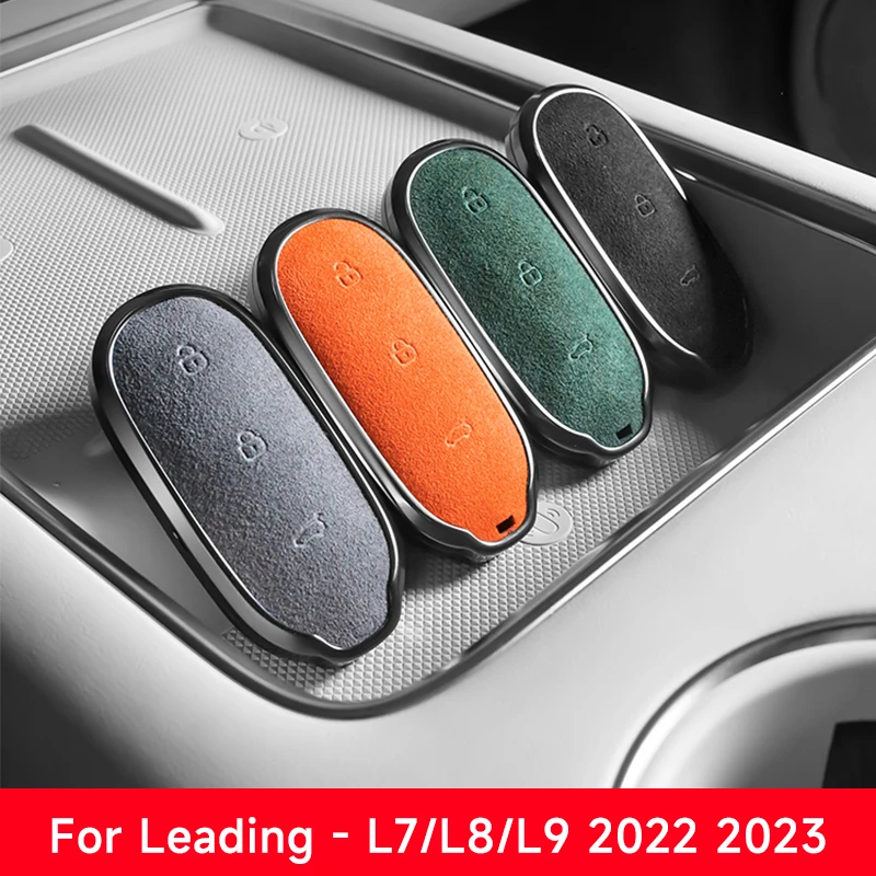 Keychains for Car for Leading Ideal Lixiang L7 L8 L9 2022 2023 Suede Aluminum Alloy Interior Accessories Smart Remote Holder