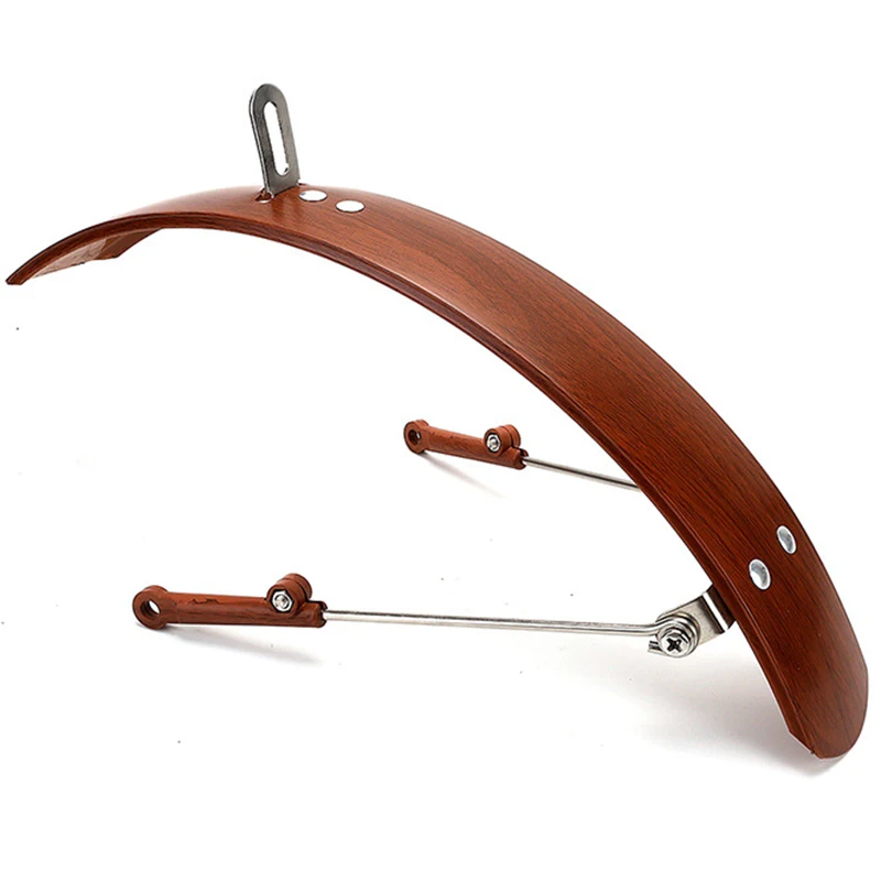 FMFXTRA Retro Full Coverage Bike Fenders for 16 20 Folding Bikes - Vintage Wood Grain V Brake Mudguards