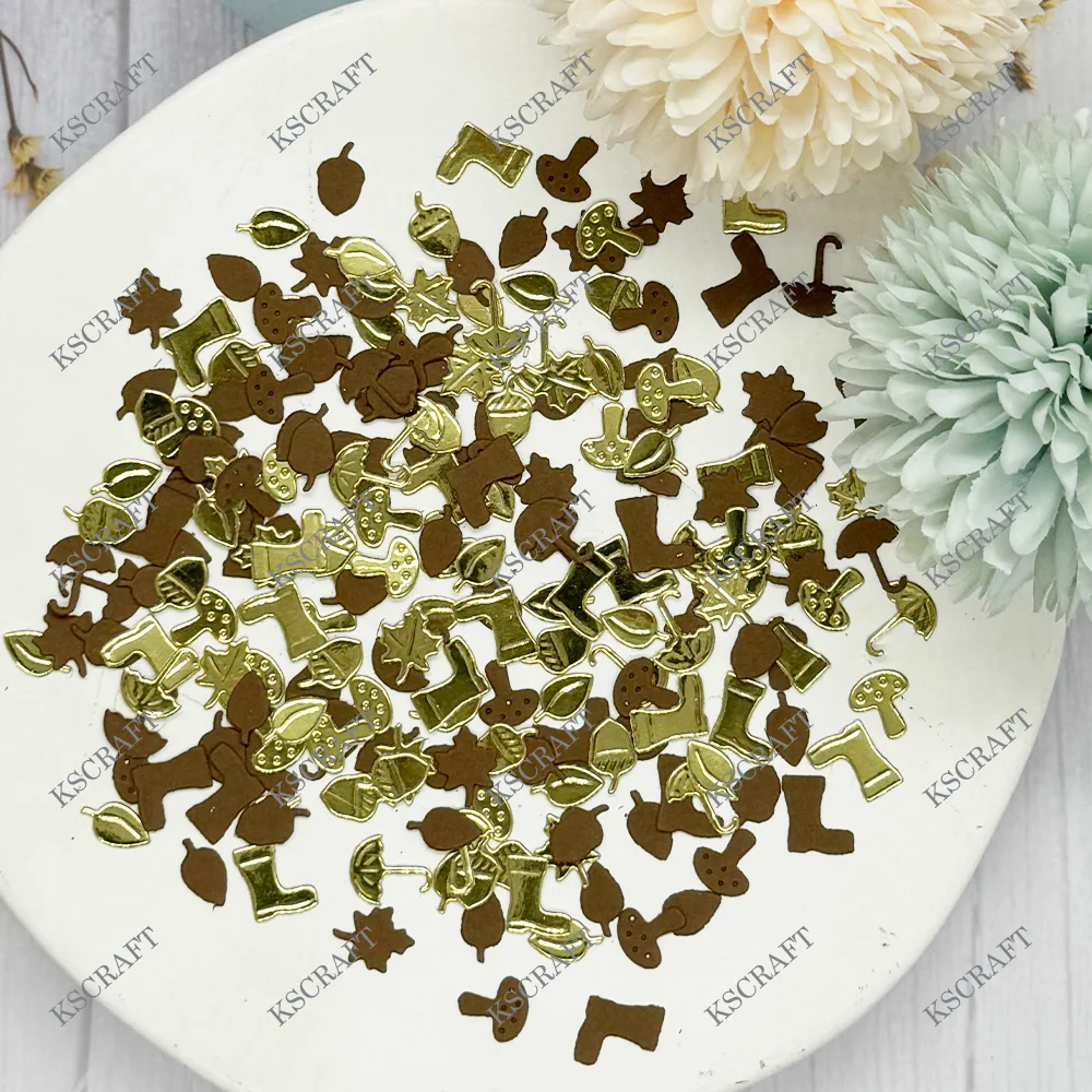 KSCRAFT 2024 Fall Shaker Sequin Bits Cutting Dies Stencils for DIY Scrapbooking Decorative Embossing DIY Paper Cards