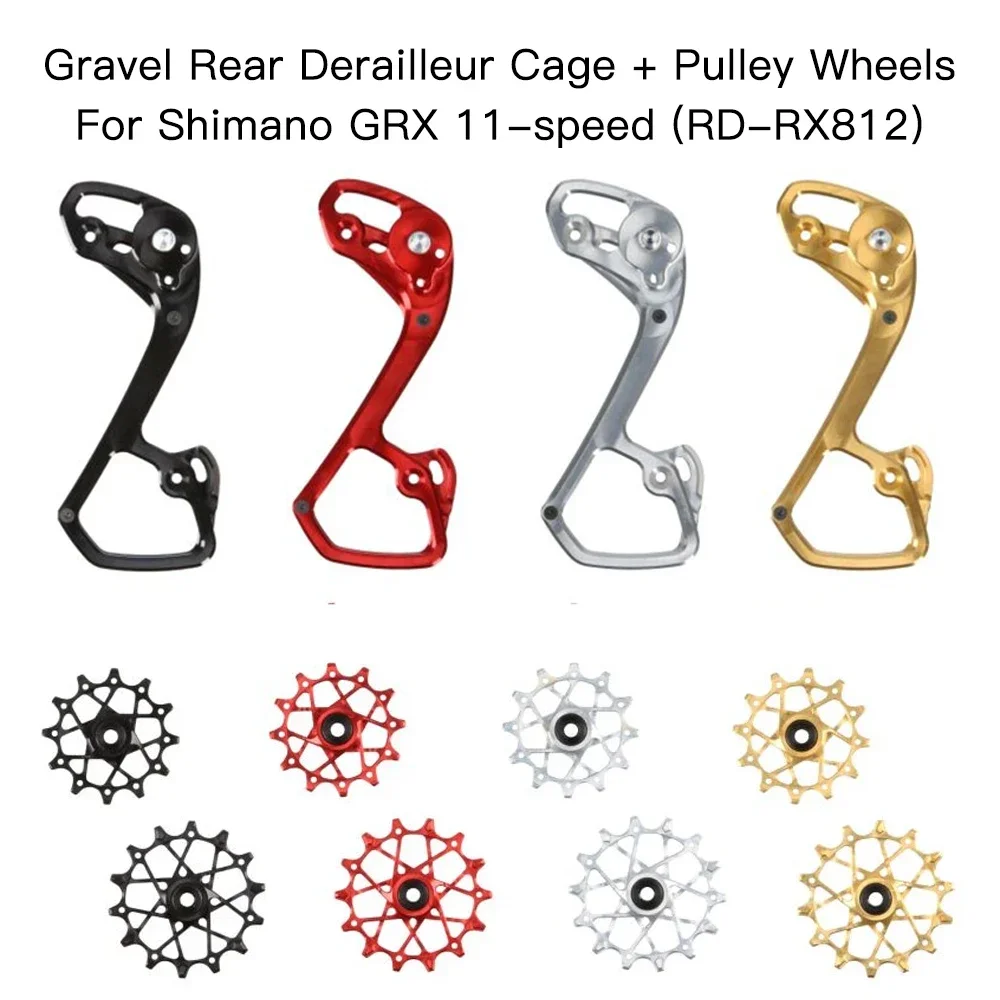 Gravel Rear Derailleur Cage Pulley Wheels for Gravel Derailleur Oversized Bearing For Shimano GRX 11-speed RD-RX812 RX817 Di2