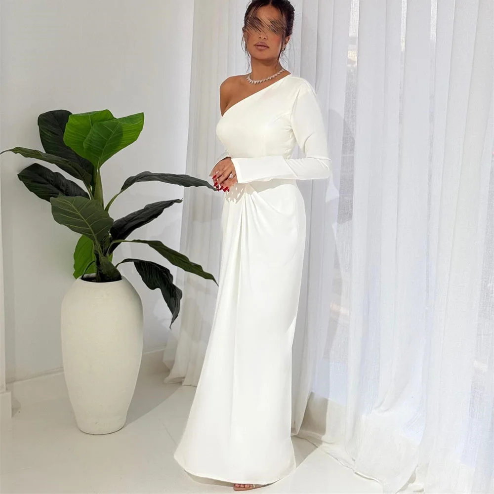 ROYET Simple Classic One Shoulder Mermaid Evening Party Dress For Woman Ankle Length Elegant Ptom Gown New 2024 Customized