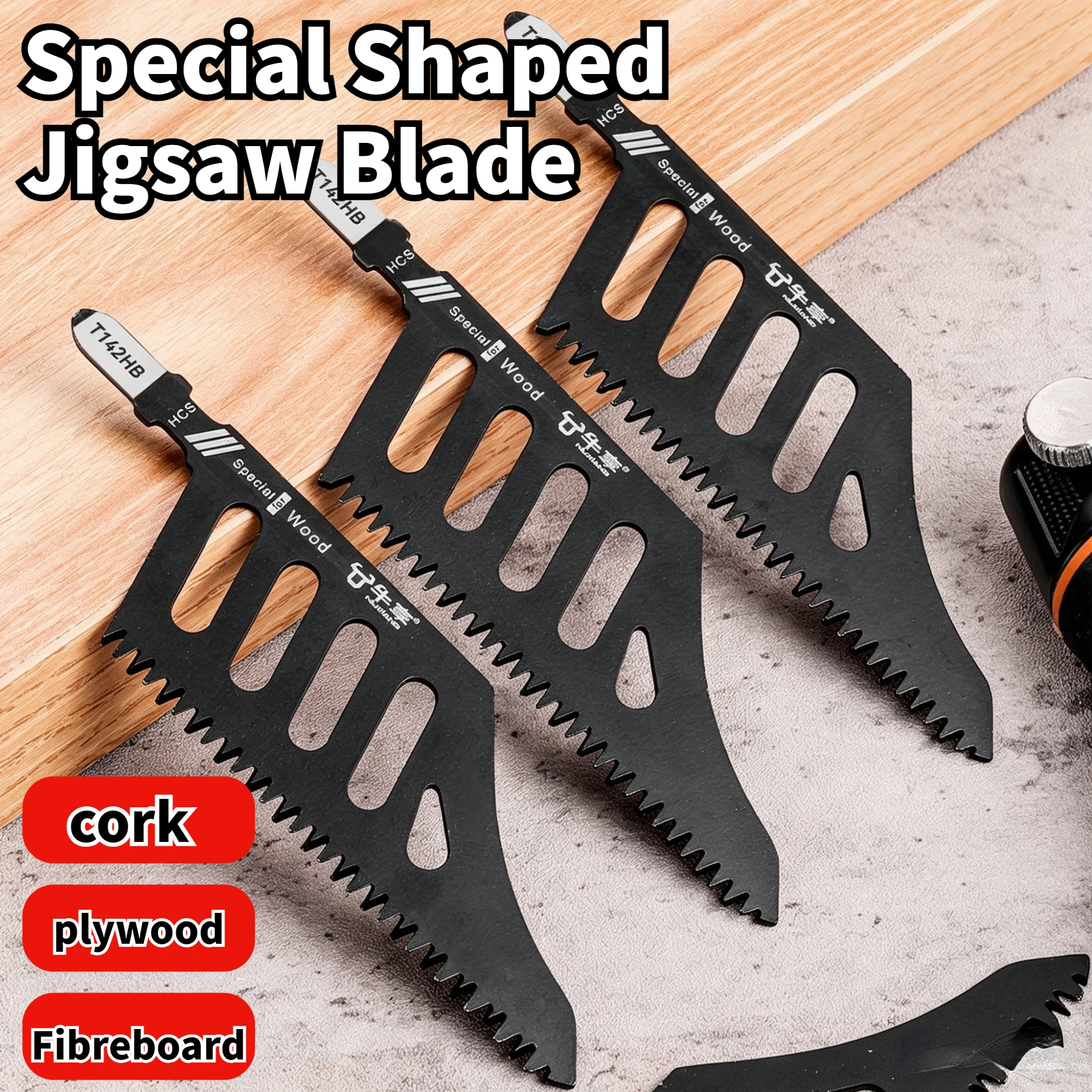T142HB Curved T‑Shank Jigsaw Blade Flush Cutting Reciprocating Saber Saw Blade Precision Wood Curve Contour Cutting