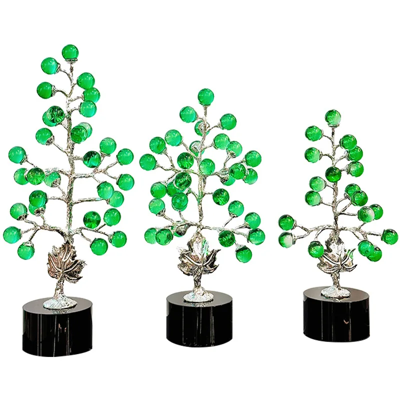 YFY modern creative white crystal grape ornament fortune tree living room wine cabinet office home decoration housewarming gift