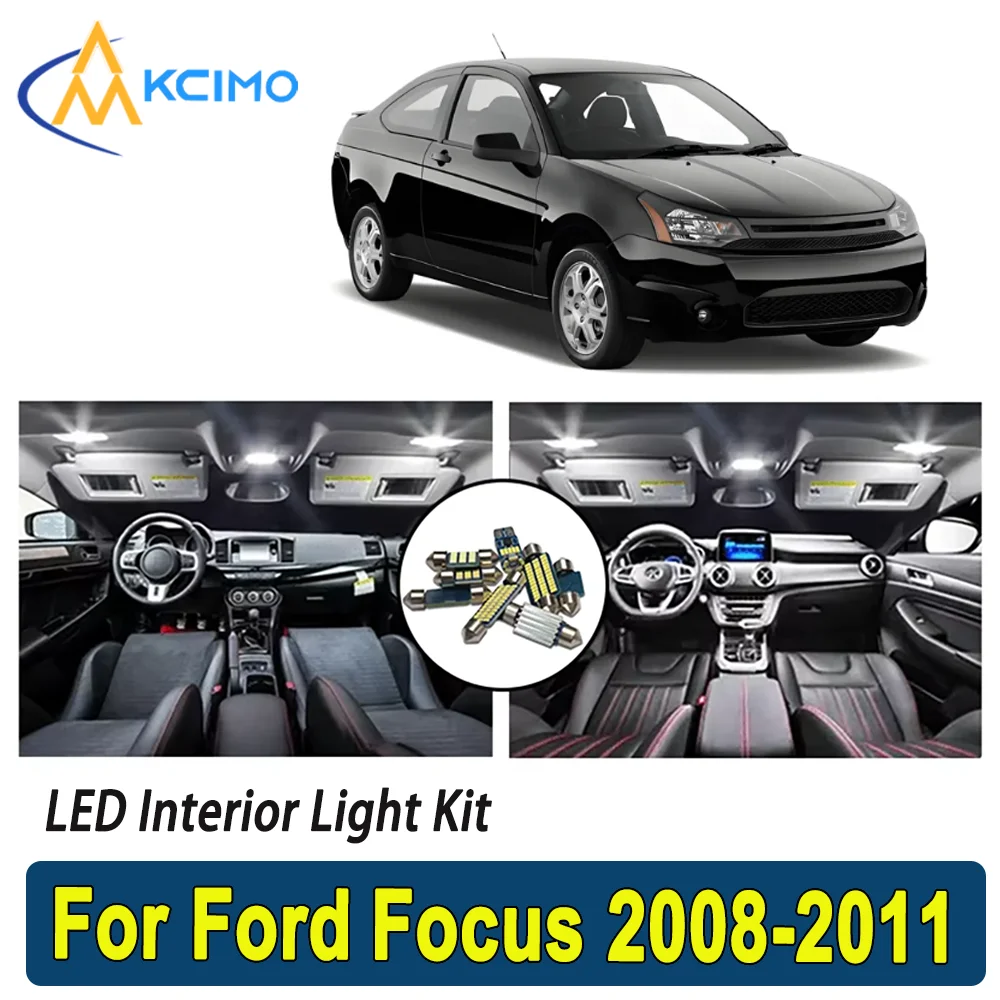 

Kcimo LED For Ford Focus 2008 2009 2010 2011 Premium Bright LED Interior Dome Map Trunk Light Kit Car Led Lamps New Car LED