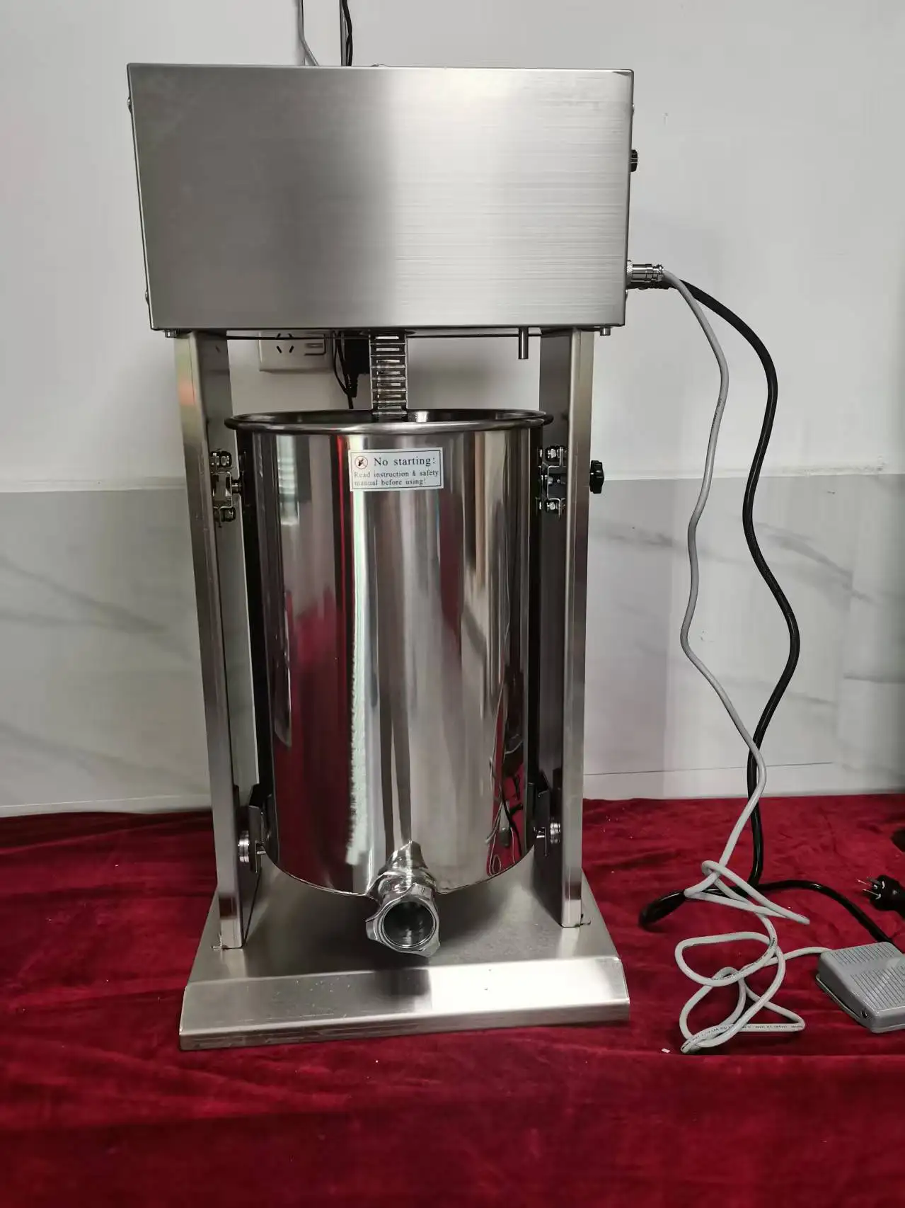 *forHigh-Speed Hygienic Stainless Steel Electric Vertical Sausage Syringe Filler Meat Stuffer 10L New for Commercial Use Hotels