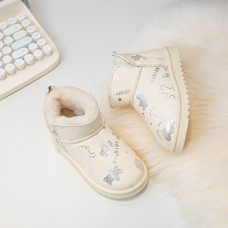 جديد أطفال موضة طباعة الثلوج أحذية الفتيان الفتيات الدافئة زائد الكشمير اصطف الأحذية عدم الانزلاق في الهواء الطلق أحذية الأطفال أحذية كاجوال 2025 #5