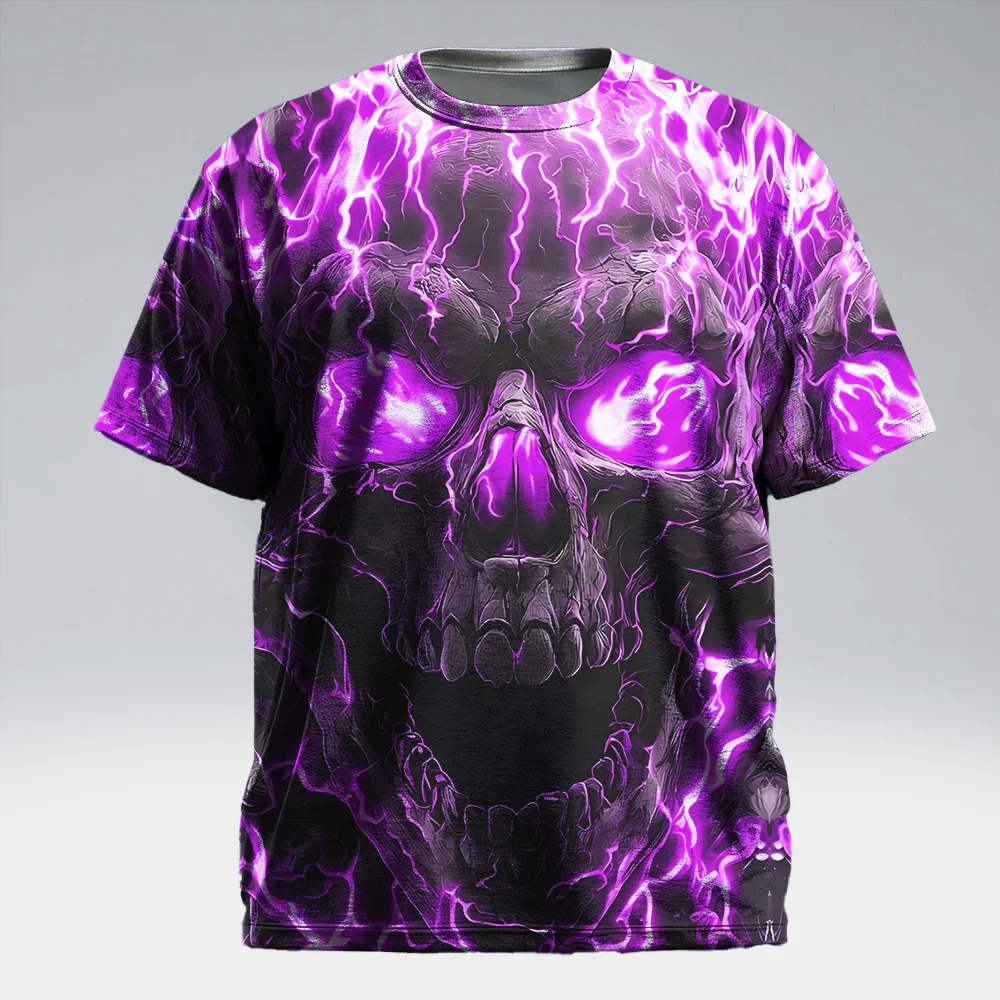 

S-9xl plus size Men's - Visual Short Sleeve T-Shirt: Modern Bold - Durable Material, Subtle Neon Gradients, Breathable,