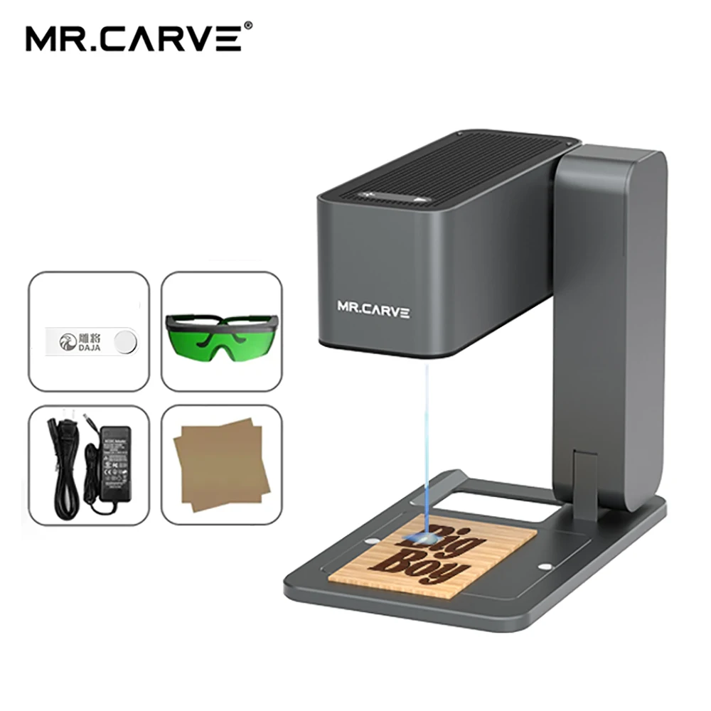 

DAJA Mr Carve C1 Mini DIY Fib er Las er Marking Machines L aser Printer La ser Engraver For Wood Leather Bamboo