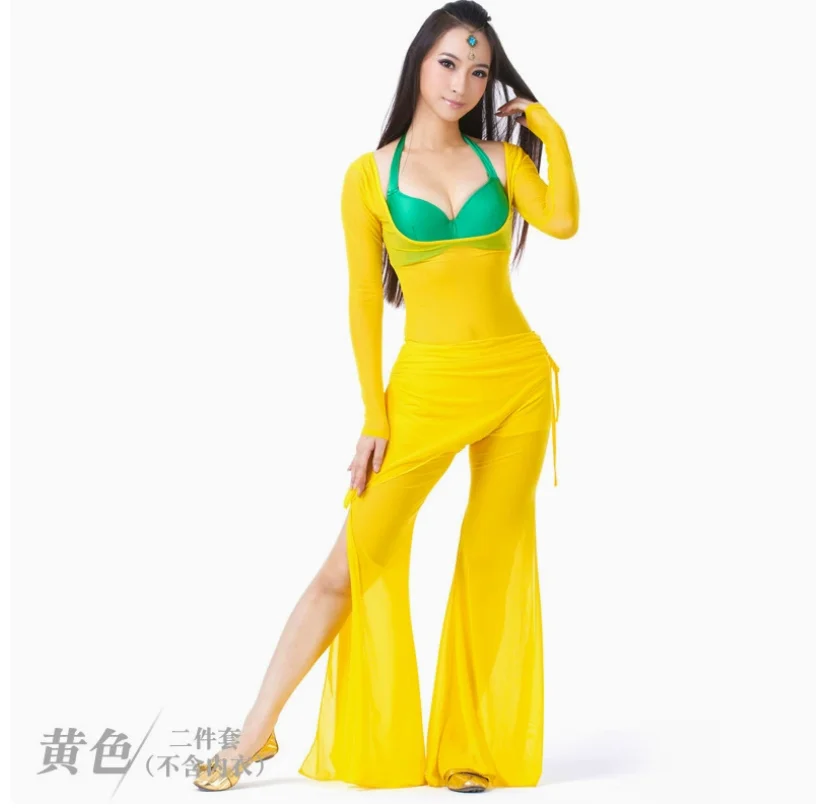 1pcs/lot woman transparent belly dance tops gauze sexy belly dance top solid indian dancing bodysuit free size