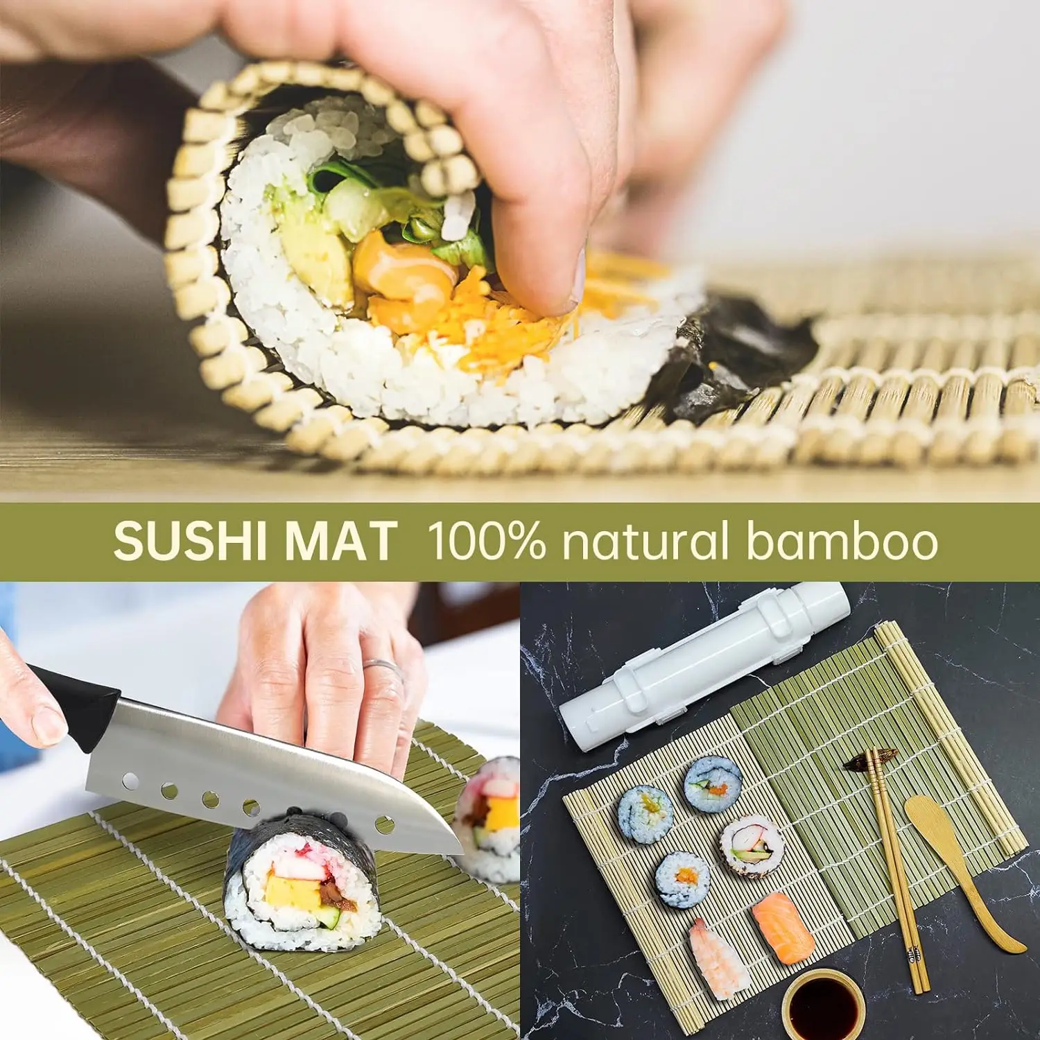 DIY Sushi Bazooka Maker Set Cylinder Japanese Sushi Roller Rice Meat Ball Vegetable Mold Making Machine Kitchen Gadgets Tools