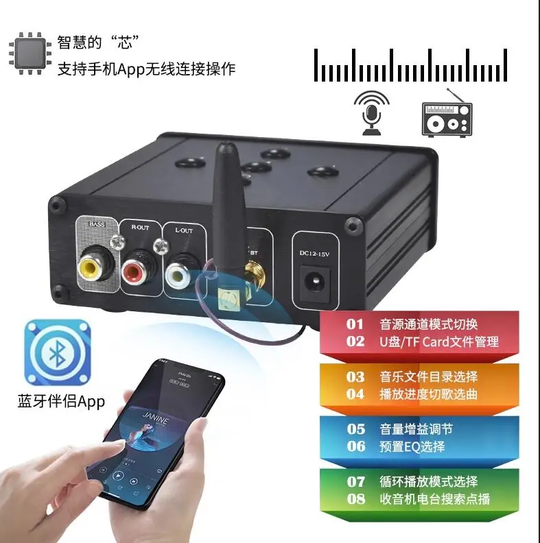 Bluetooth 5.0 HIFI Lossless music player Bluetooth U-disk TF card FM radio HD ES9028K2M decoding digital audio player