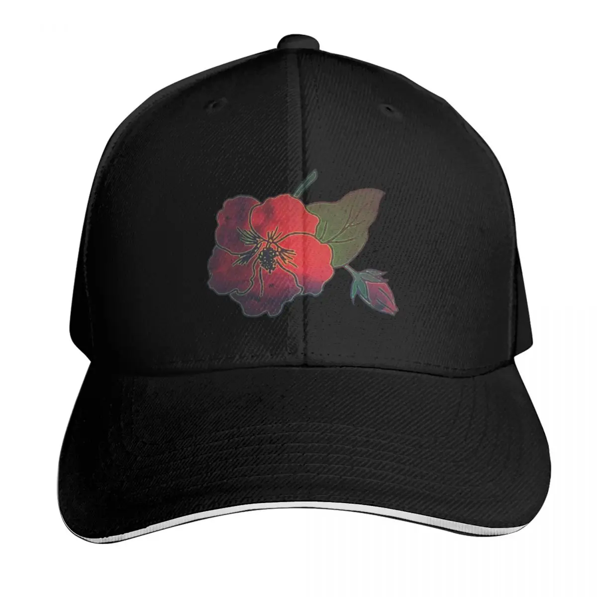 Flor de Maga Puerto Rican National Flower Baseball Cap Quick Dry Performance Cotton Twill Breathable Contrast Two Tone Brim