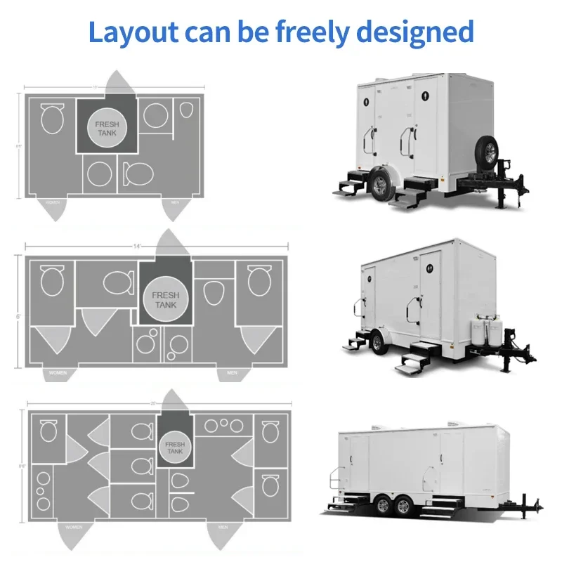 exquisite craftsmanship Small public outdoor mobile toilet portable toilet trailer luxury VIP toilet wedding trailer
