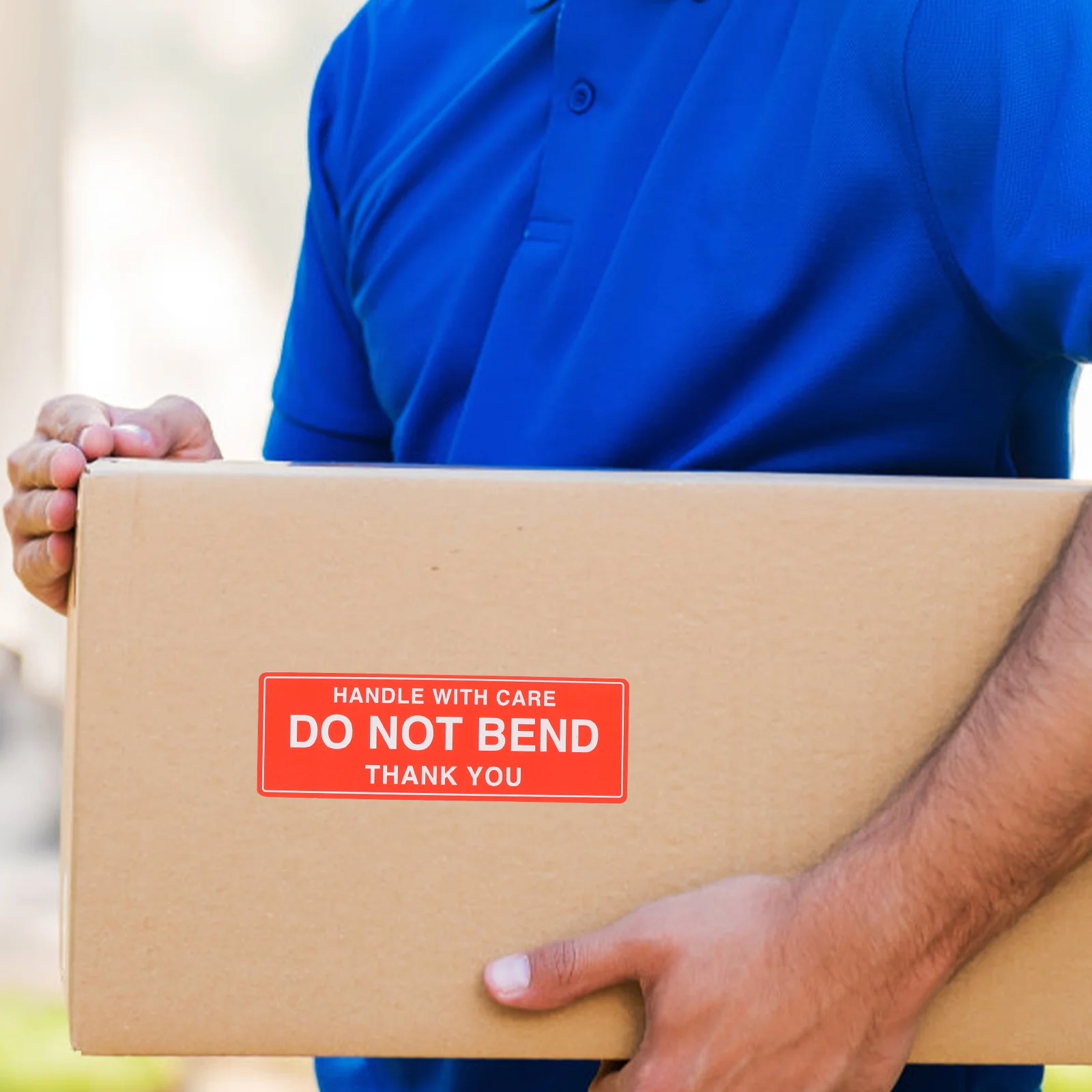 Self Adhesive ป้ายเตือนสติกเกอร์บรรจุการจัดส่ง Do Not Bend ข้อควรระวัง Decals กาวที่แข็งแกร่งน้ําหนักเบา Easy