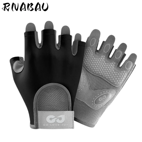 RNABAU, guantes de ciclismo para mujer, guantes de gimnasio de medio dedo, manopla para hombre, guantes antideslizantes transpirables, guantes de entrenamiento deportivo para Fitness