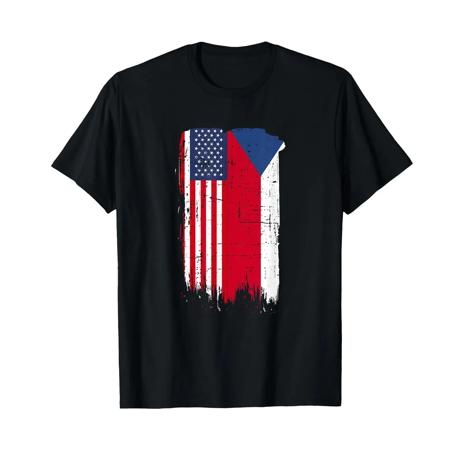 Czech Republic Flag American T Shirt vintage Washed Top For Everyday Wear fashion Soft Versatile Slightly Unisex graphic homme