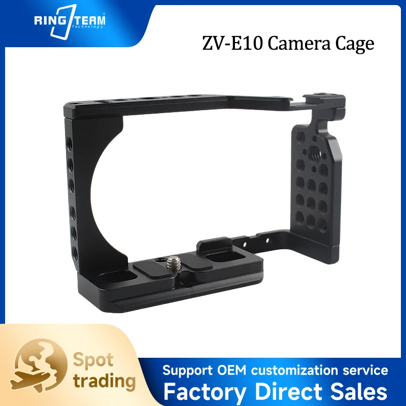ZV-E10  Camera Cage for Sony A6400 A6100 Protective Frame Expandable Cold Shoe Mount for Vlog Video Shooting