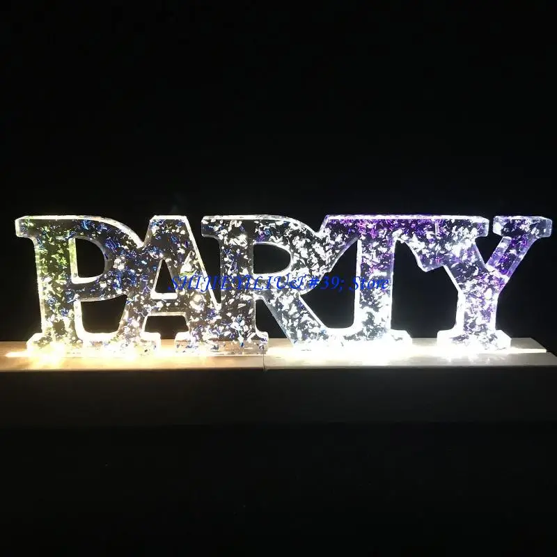 

E21F силиконовые формы с большими буквами для эпоксидной смолы, художественные семейные формы для вывесок, декоры для вечеринок,