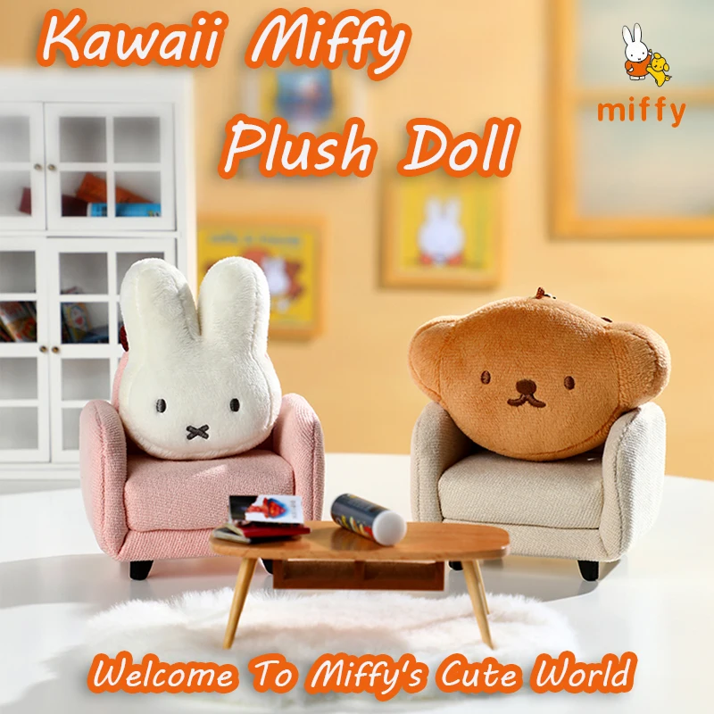 

Kawaii Miffy Plush Keychain Cartoon Creative Backpack Pendant High Quality Fluffy Stuffed Toy Anime Plush Doll Girl Perfect Gift