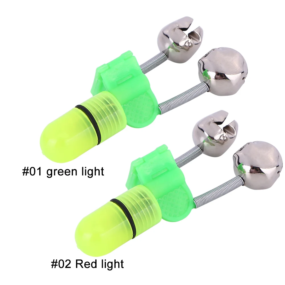 1-10pcs Fishing Jingle Bells Fishing Bite Alarm Light With Twin Bells Ring Fishing Bite Alarm Indicator Fishing Rod Clamp Tools