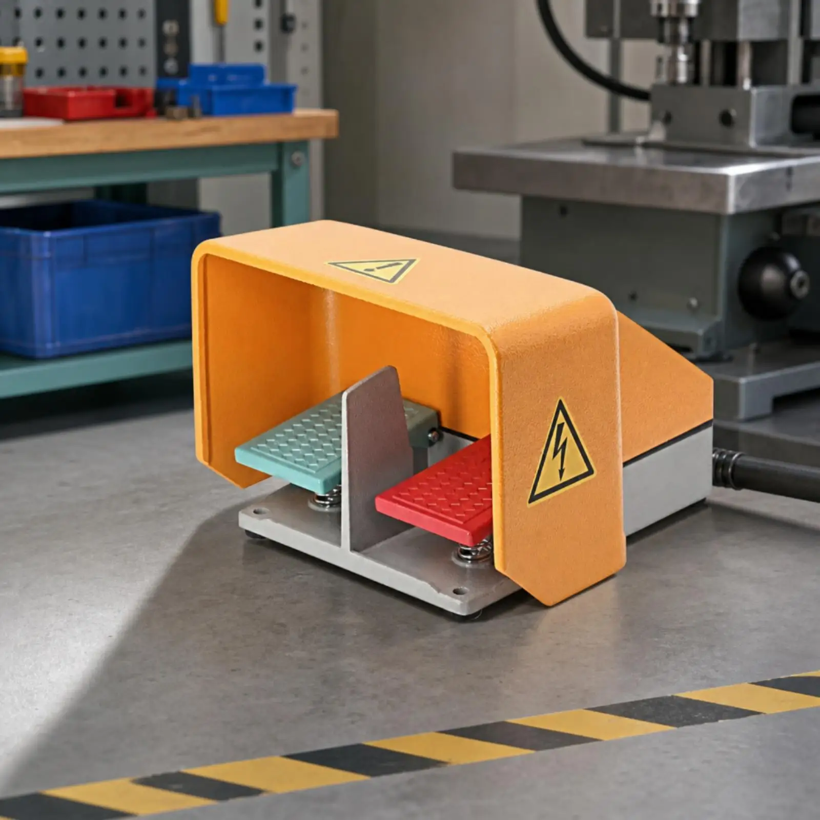 Dual Pedal Foot Switch Industrial Dual Foot Switch Momentary for Machine Control