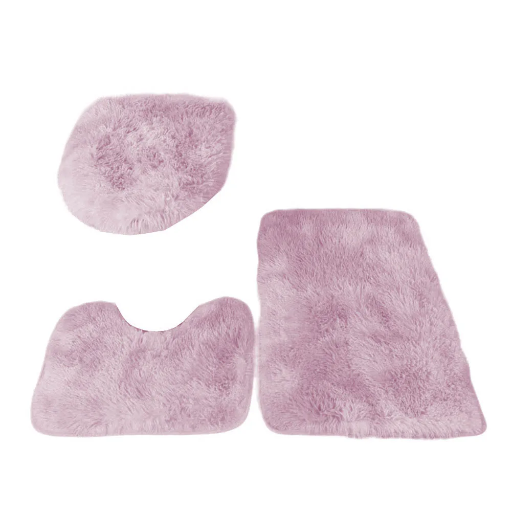 Soft Microfiber Bathroom Rugs Sets 3 Piece,Non-Slip Mat Plush Toilet Seat Cover 2024 Hot Sale Brand. New And High Quality