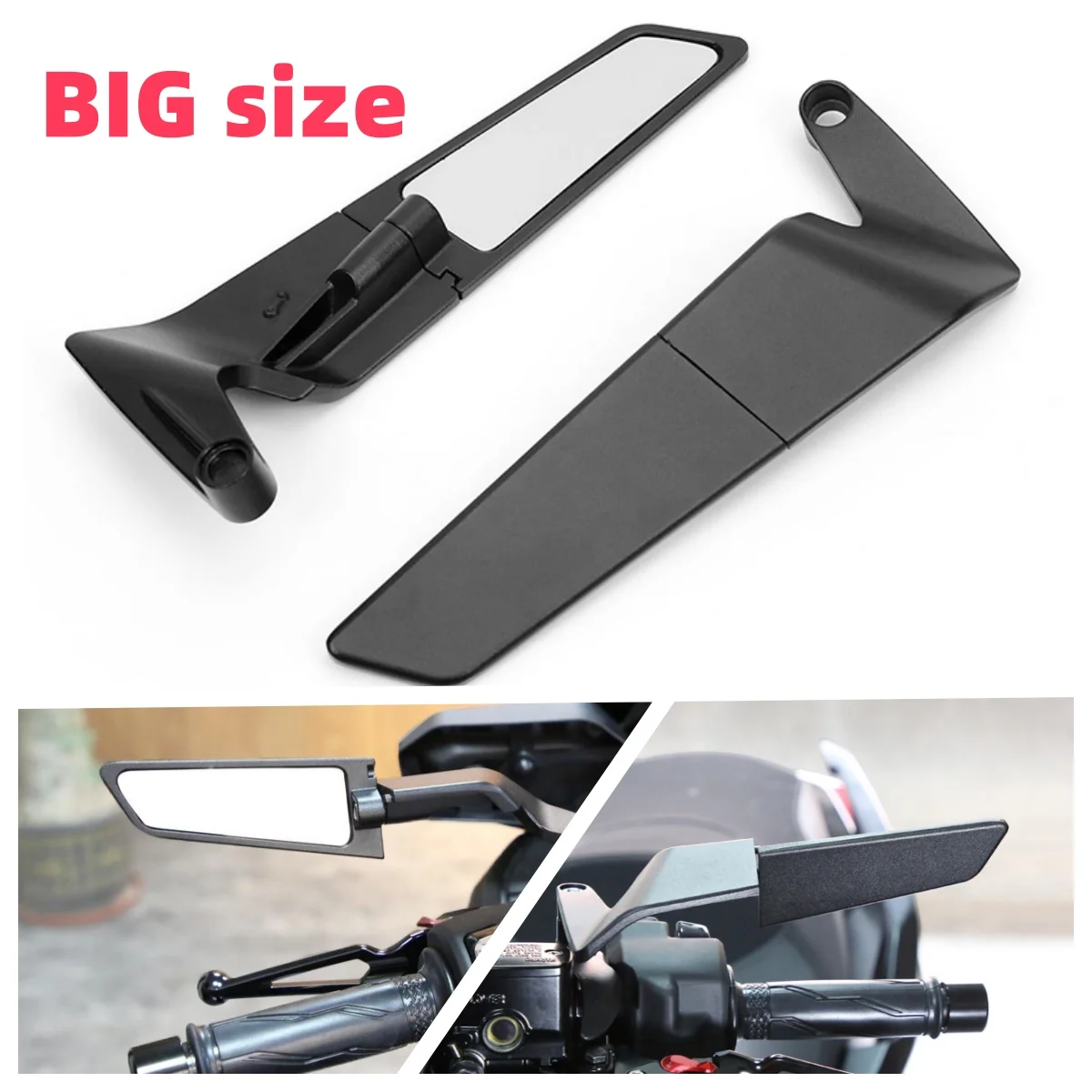 big size Motorcycle Rearview Mirror 360° Adjustable Rear View Mirrors For Suzuki GSX-S1000 GSXS1000 Ducati 937 SP 2021 22 2023 