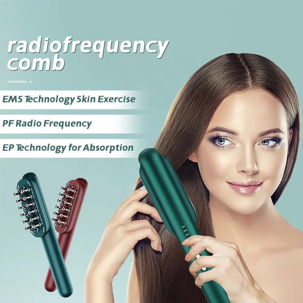 

New RF Radio Frequency Hair Comb EMS Micro Current Electric Massage Comb Scalp Care Apply Comb Hair Care Instrument