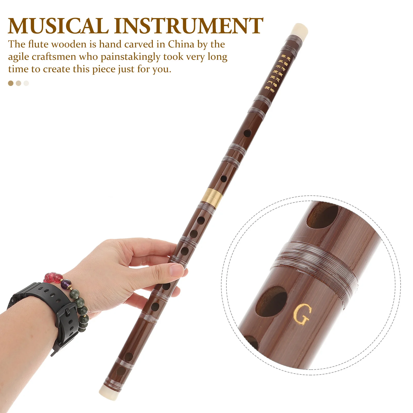 الخيزران النحاس Fife الناي اليدوية آلة موسيقية صينية تقليدية ديكور المنزل حفلة هدية للمبتدئين ودية #4