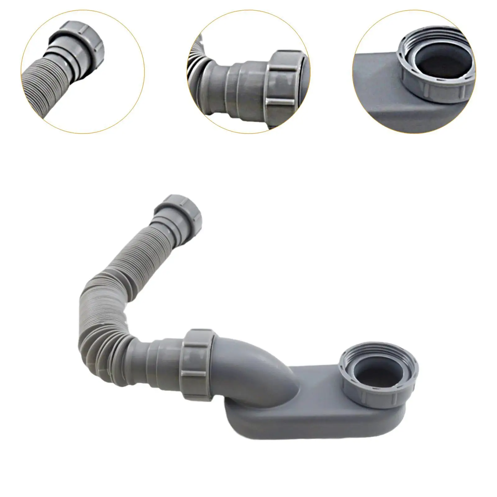 Low Profile Bathtub Shower Drain Pipe,P Trap Professional Leakproof Tub Drain 1