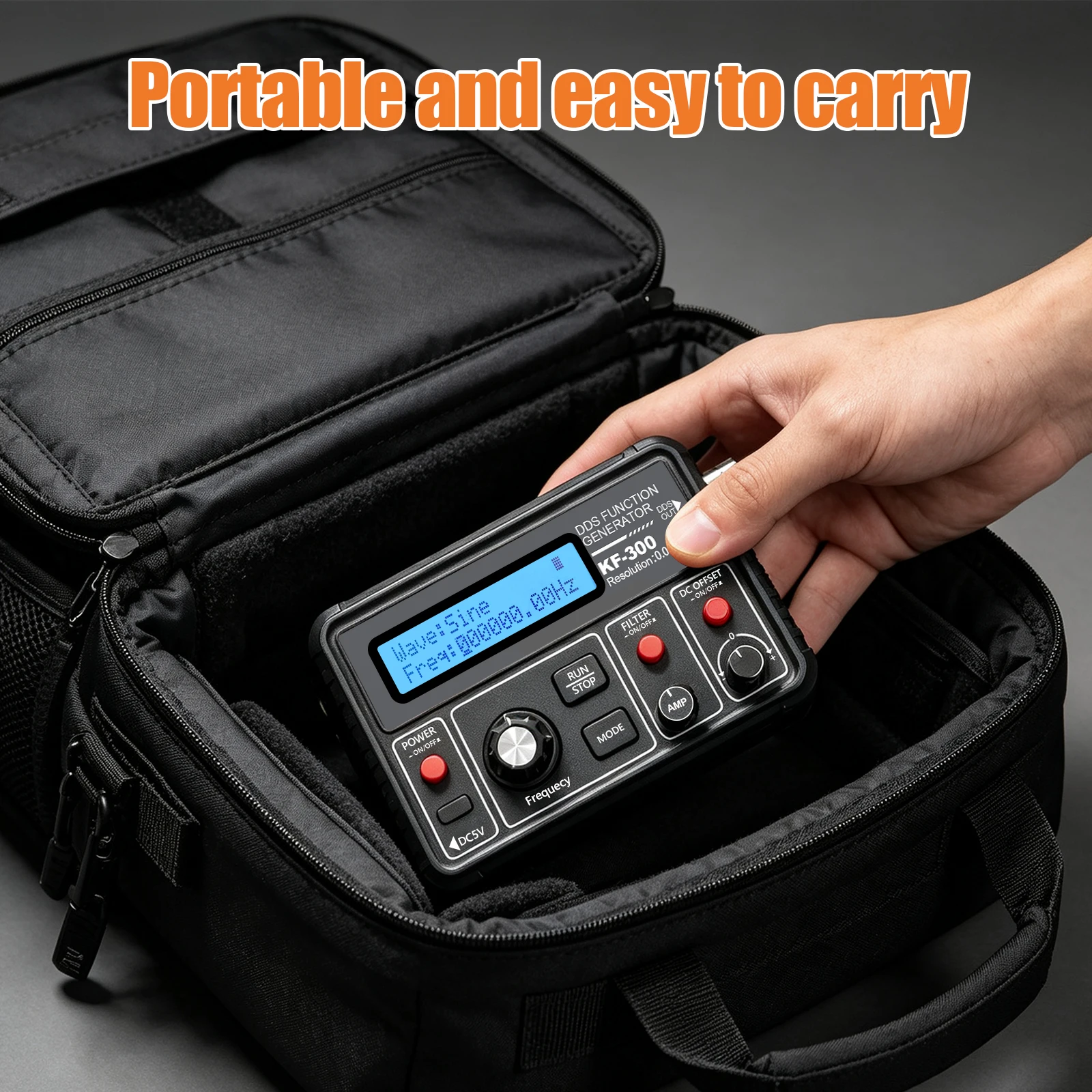 KF-300 DDS Portable  Signal Generator 15 Types Waveform Output 0.01Hz-750kHz Adjustable Waveform Generator DC4-9V