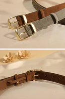 New Cowskin Leather Belt for Women Gold Pin Buckle Jeans Black Belt Luxury Vintage Female Skinny Waistband - Image 6