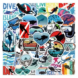 55pcs Diving Stickers Summer Diving DIY Stickers Scrapbooking Phone Luggage Skateboard Waterproof Decals