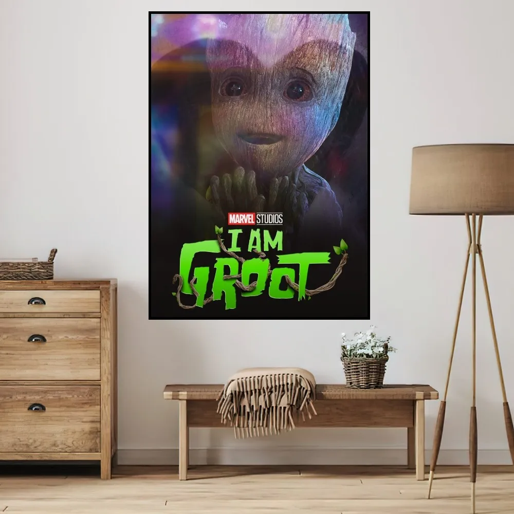 MINISO M-Marvel Guardians I am Groot P Poster piccole stampe Room Wall Sticker pittura murale camera da letto Living Office