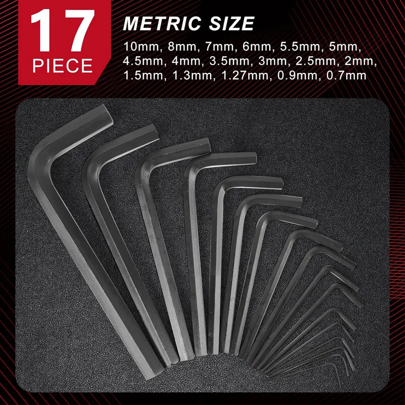 35-Piece Allen Wrench Sets Metric (0.7mm-10mm) and SAE(0.028\