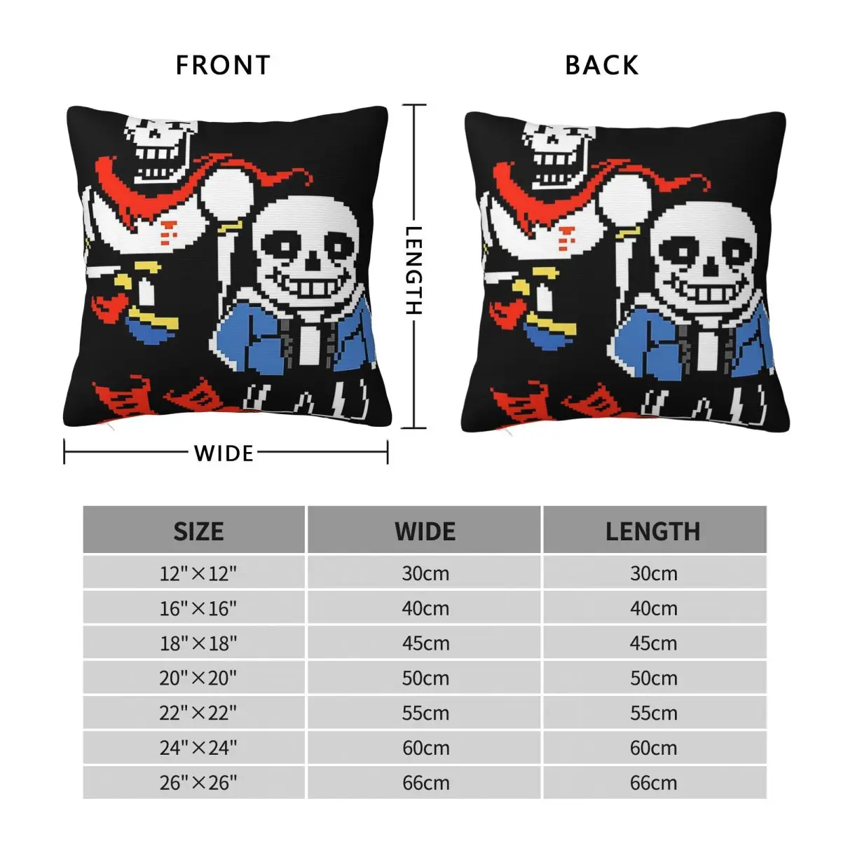 Sans And Papyrus Undertale Square Pillowcase Polyester Linen Velvet Pattern Zip Decorative Pillow Case Sofa Cushion Cover