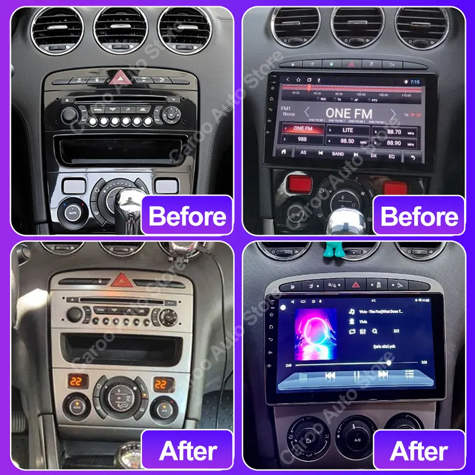 Android 自動プジョー RCZ 308 SW 2007 - 2015 408 2012 - 2020 カー