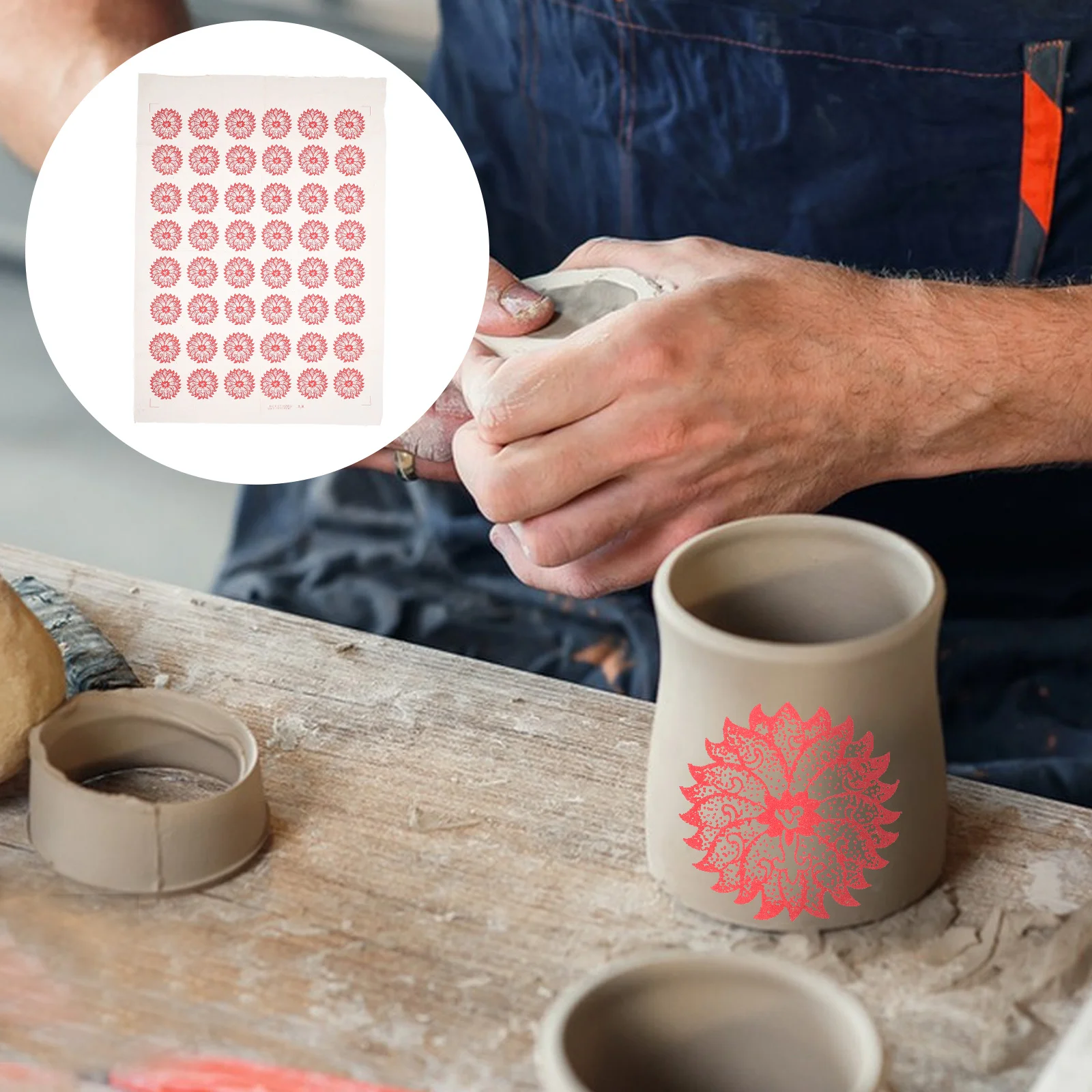 Pottery Stickers Air Dry Clay Ceramic Kit Repair Wheel Decals Carving