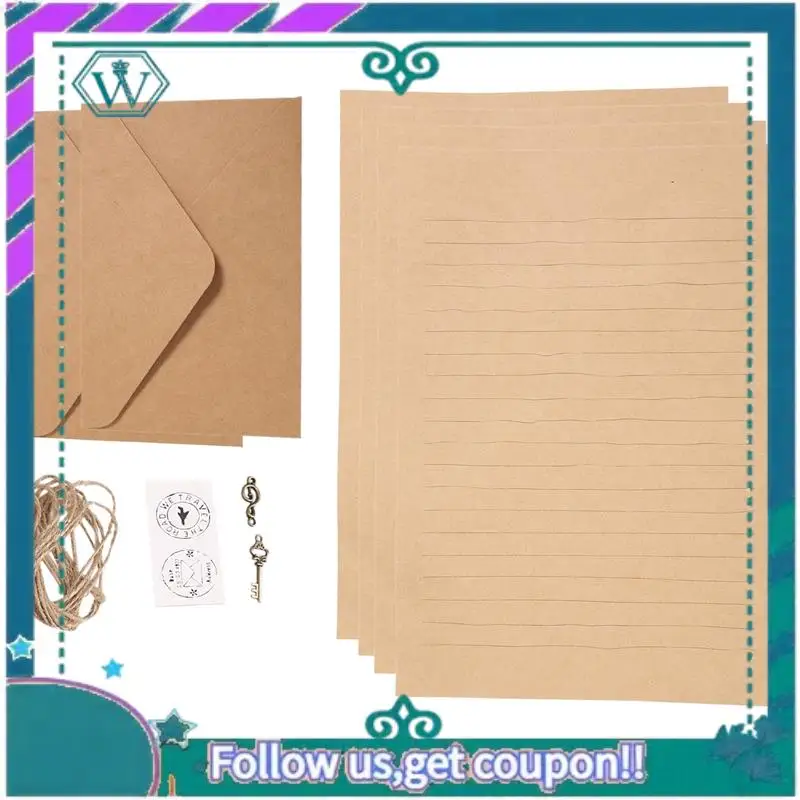 

Upgraded 12 Pcs Vintage Kraft Paper Writing Paper European Style Paper For Letter Writing Letter Paper Stationery