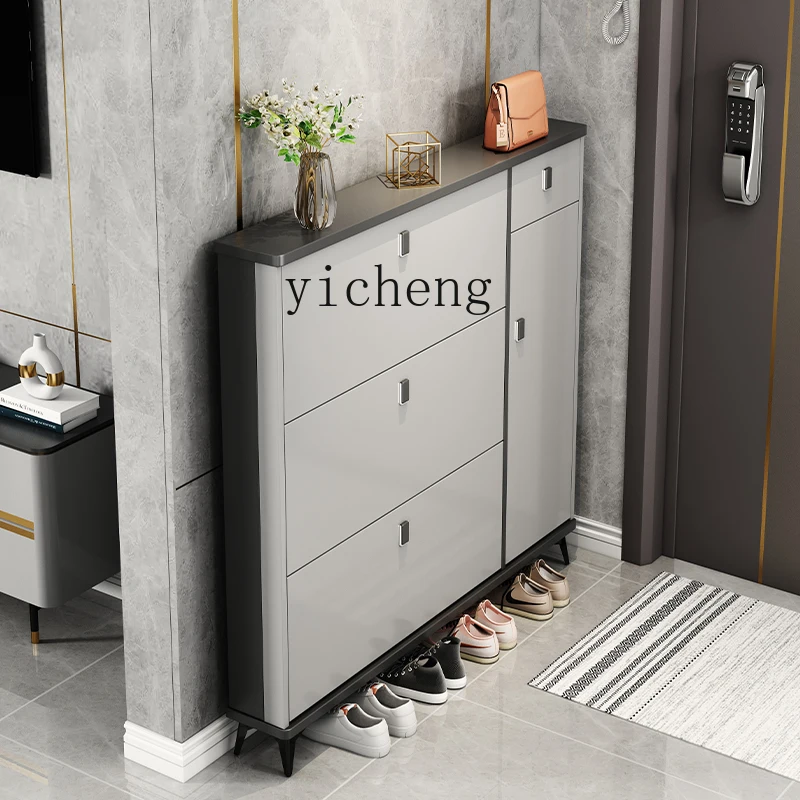 Tqh Ultra-Thin Shoe Cabinet Home Doorway Home Tilting Entrance Cabinet Large Capacity Storage Narrow Shoe Rack