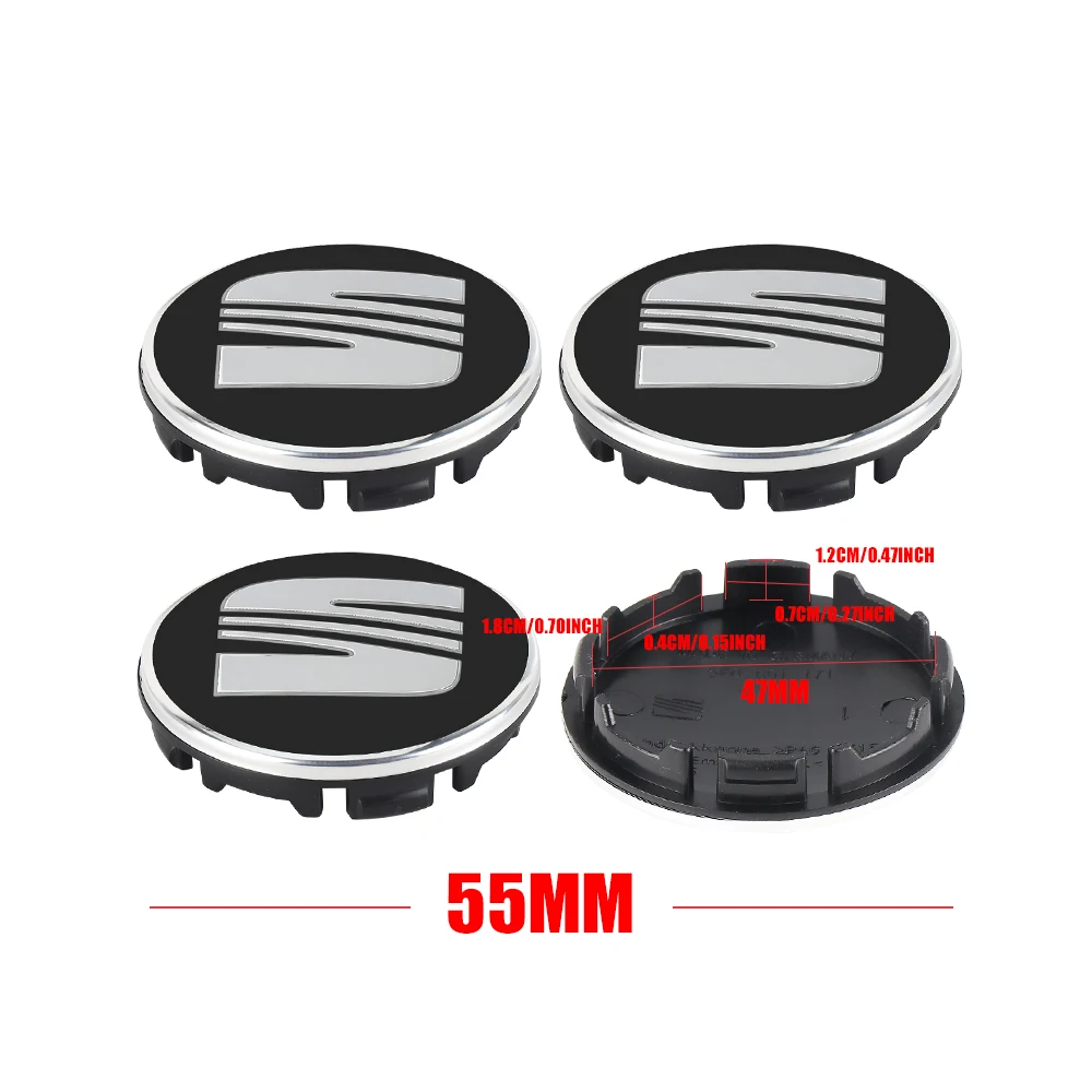4 stuks 55/56/63mm auto wielband embleem cover wieldoppen sticker voor Seat Cupra Ateca Leon 6F 6J FR Mk2 Mk3 5F 1P Ibiza Exeo