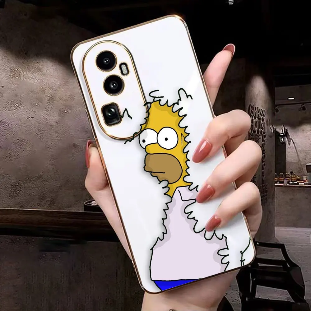 Funny Cartoon H-Homer S-Simpsons Cover Smooth E-TPU Phone Case OPPO RENO 2F 4 5 6 6Z 7 7Z 8 8T 10 PRO PLUS 5G FIND X3 LITE Case