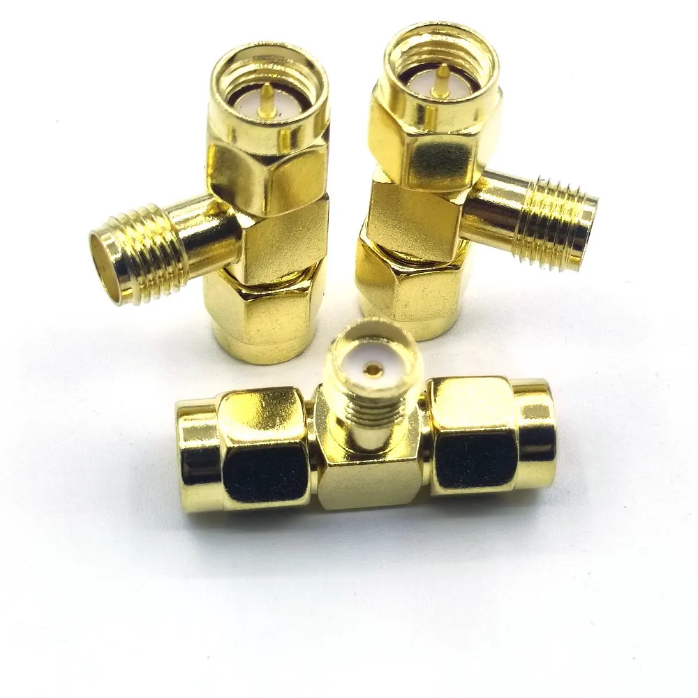 Imagem -06 - Coaxial Sma Fêmea ao Conector Coaxial Masculino Duplo de Sma t rf Triplo 50 Peças rf