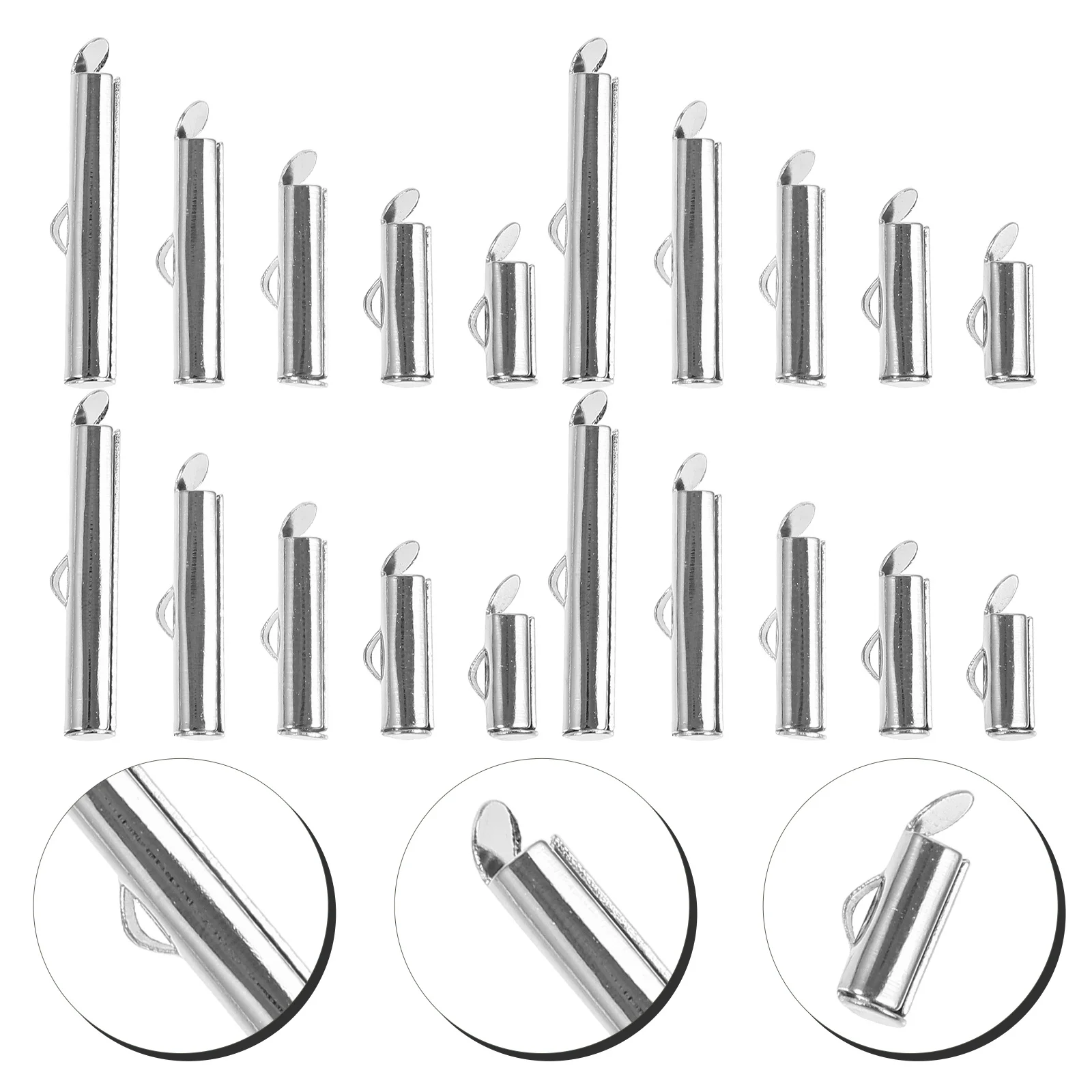 

Metal Slider Tube Clasp for DIY Jewelry Making Slide on End Clasps Beading Accessories Craft Findings Connector