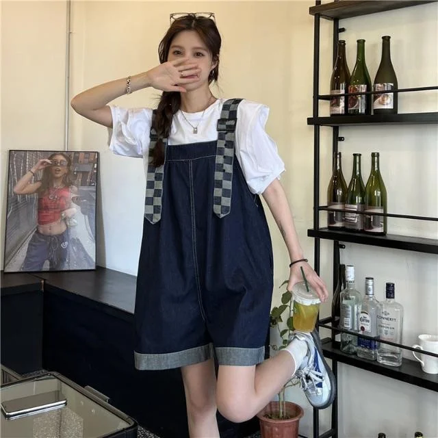 レディースロンパース プレイスーツ 女性用 フロッキング素材 春夏生地 エッジレッド 伸縮性 半通気性 大きめサイズ 涼しい シャーリング アイレット