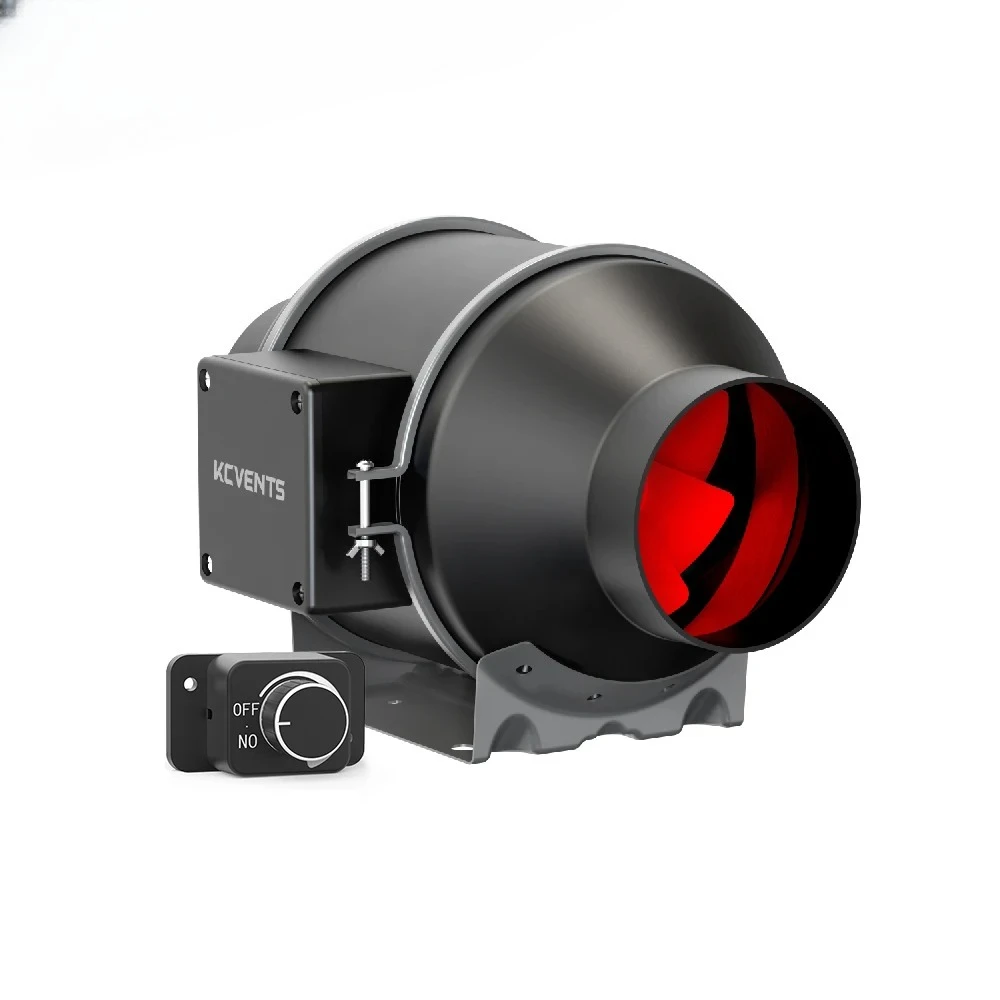 Inline Duct Fan 4 Inch EC Motor With Speed Control Suitable for Hydroponic,Greenhouses,Homes Ventilation Fan