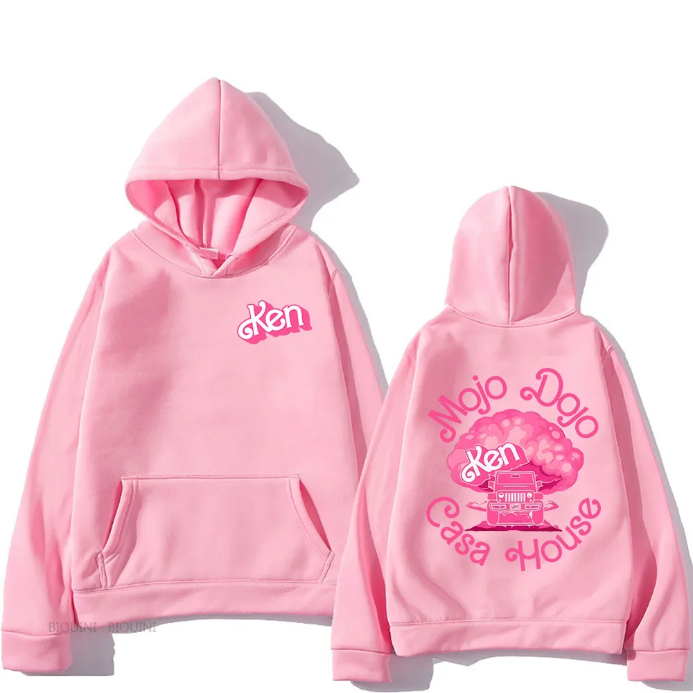 Pink Barbenheimer Kenough Kenergy Hoodies Ken Mojo Dojo Casa House Sweatshirt Kawaii Cartoon Graphic Print Pullovers for Mens