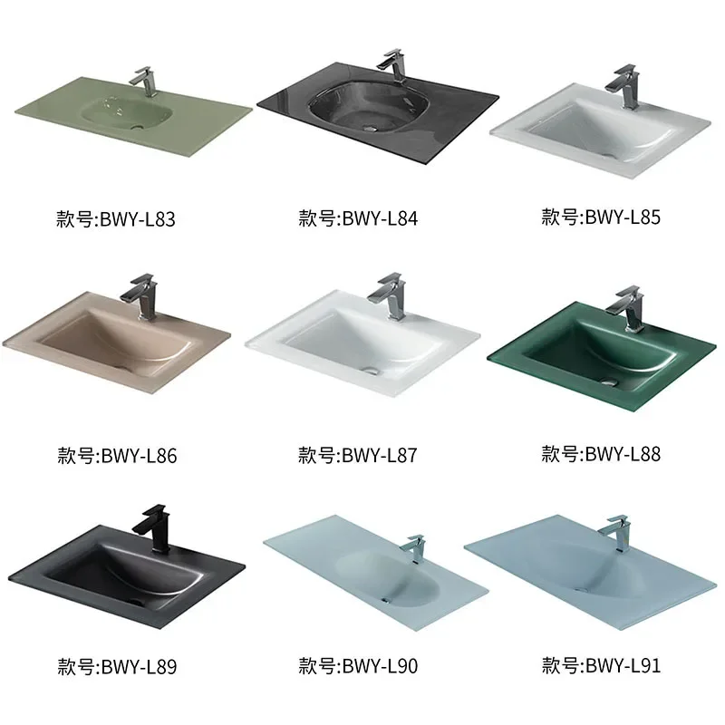 Tempered glass integrated washbasin, thin-edge washbasin, washbasin, outdoor integrated basin