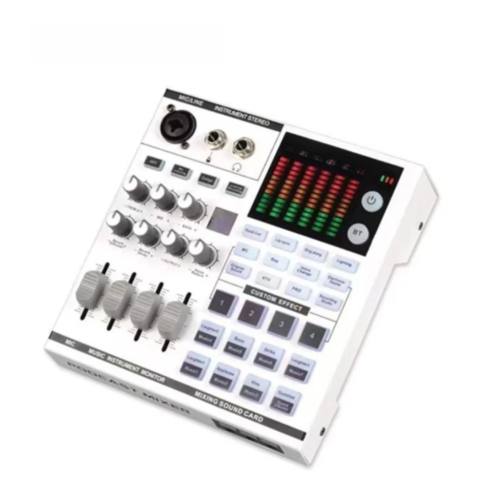VOXFULL New Arrival SN-800 Multi Functions 48V XLR 3.5mm Type C Live Streaming Gaming Audio Mixer Sound Card with Sound Effects